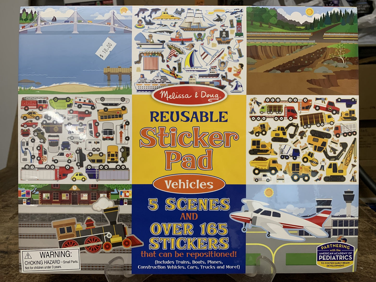 MELISSA & DOUG REUSABLE STICKER PAD VEHICLES