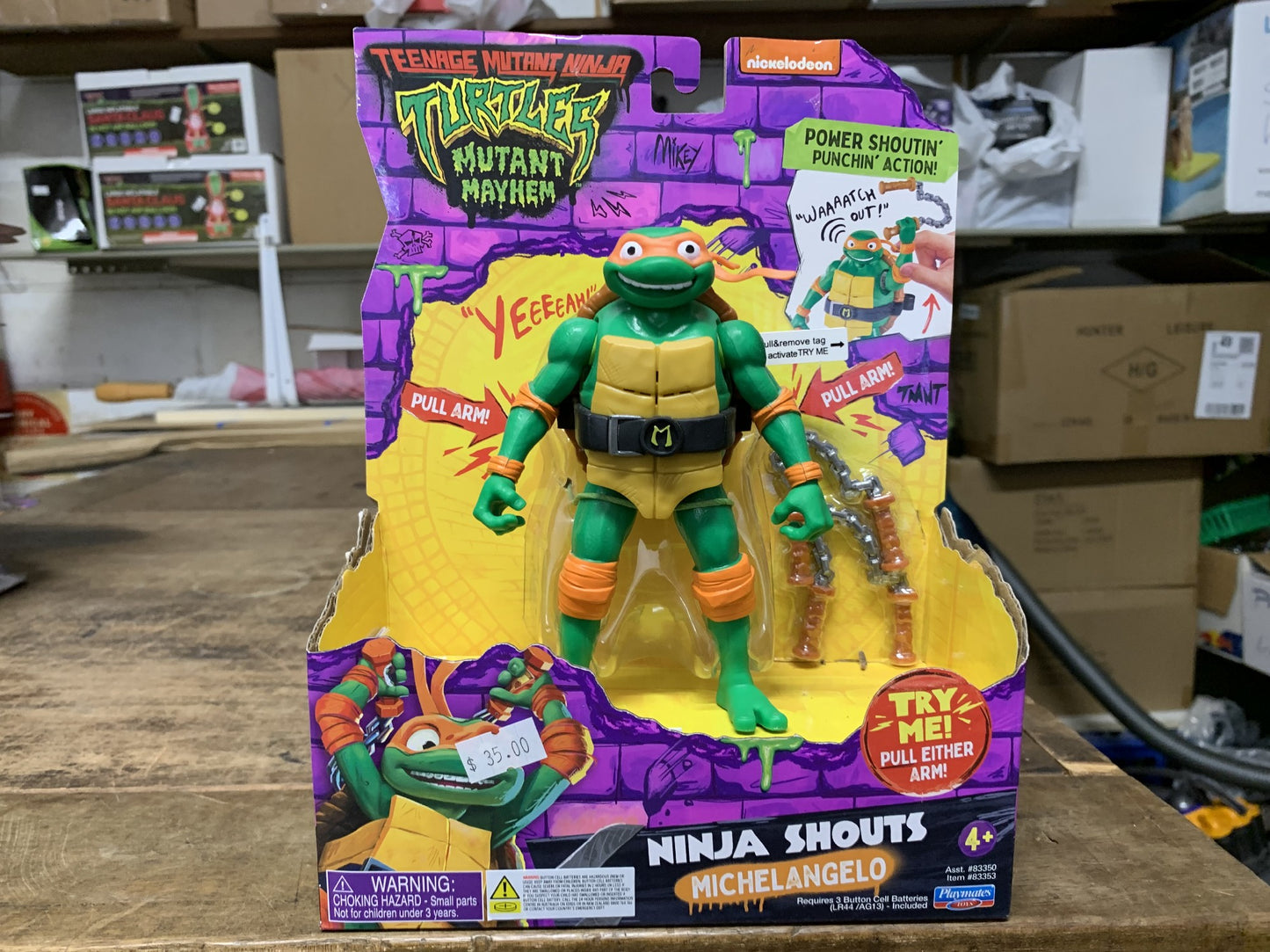 TEENAGE MUTANT NINJA TURTLES MUTANT MAYHEM MOVIE DELUXE FIGURES MICHELANGELO NINJA SHOUTS