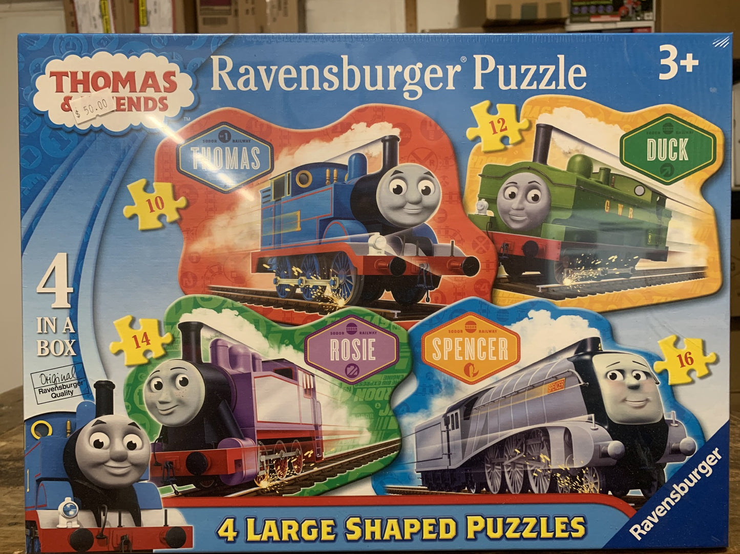 RAVENSBERG PUZZLE 10, 12, 14 AND 16PC THOMAS 4 LARGE SHAPED #070787