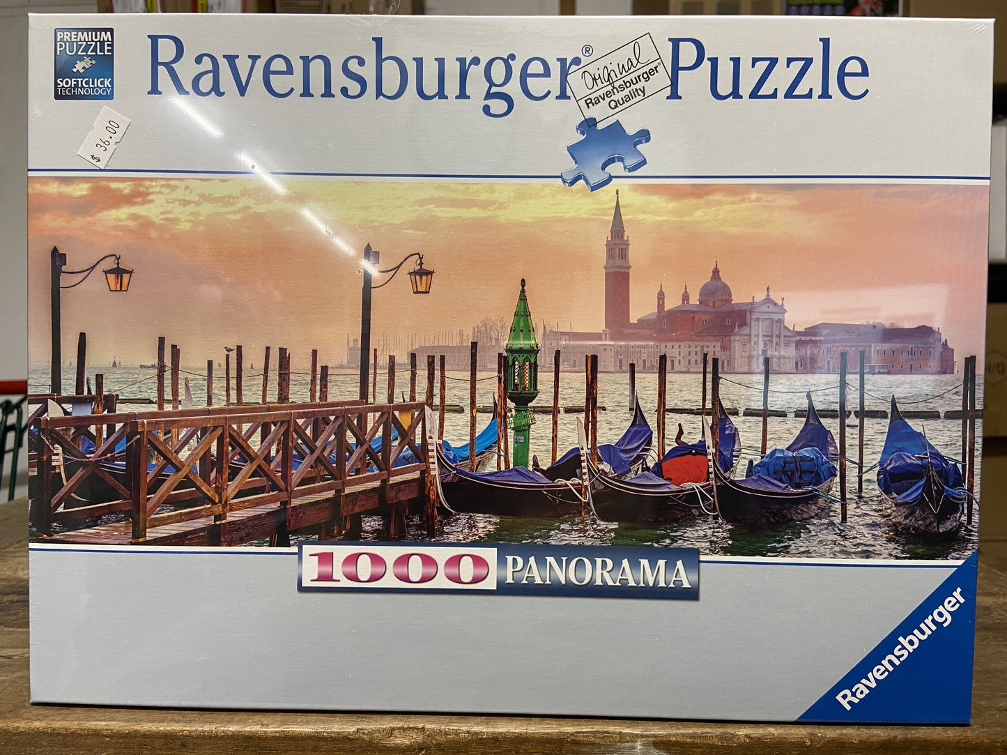 RAVENSBERG PUZZLE 1000PC PANORAMA GONDOLAS IN VENICE PUZZLE #150823