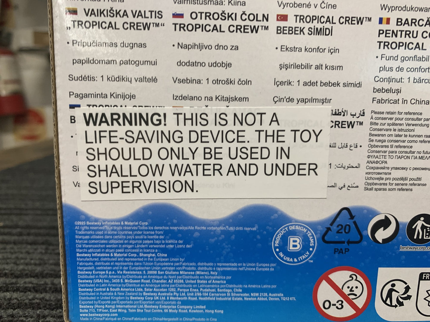 BESTWAY TROPICAL CREW BABY BOAT