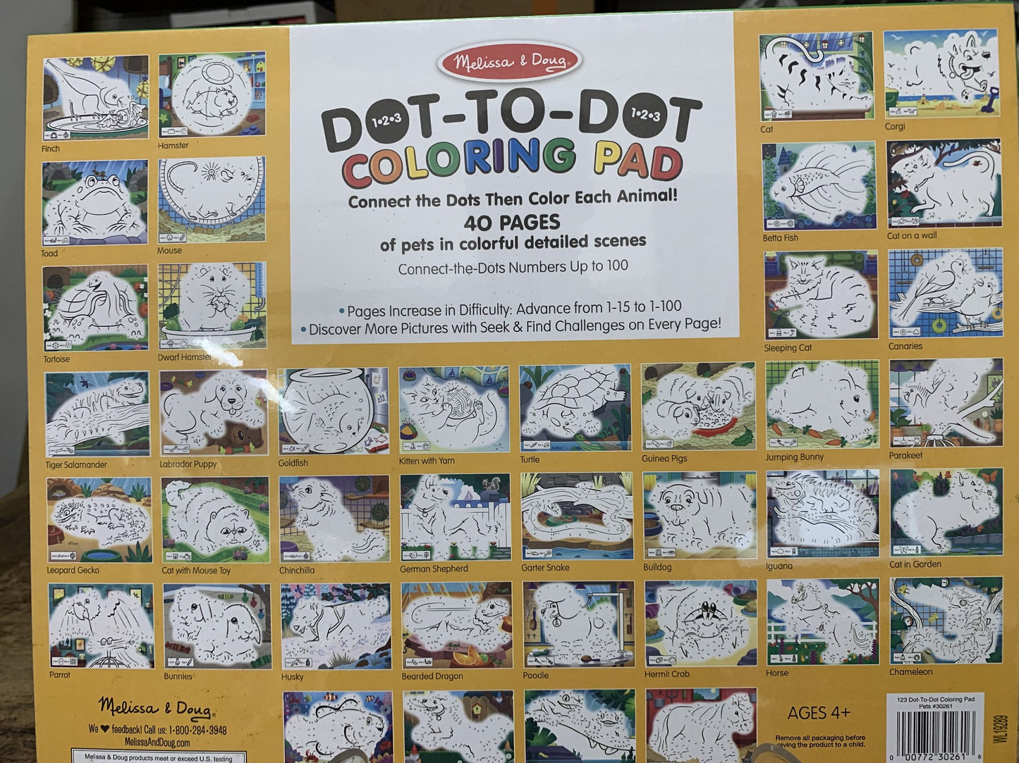 M&D 123 DOT TO DOT COLOURING PAD PETS