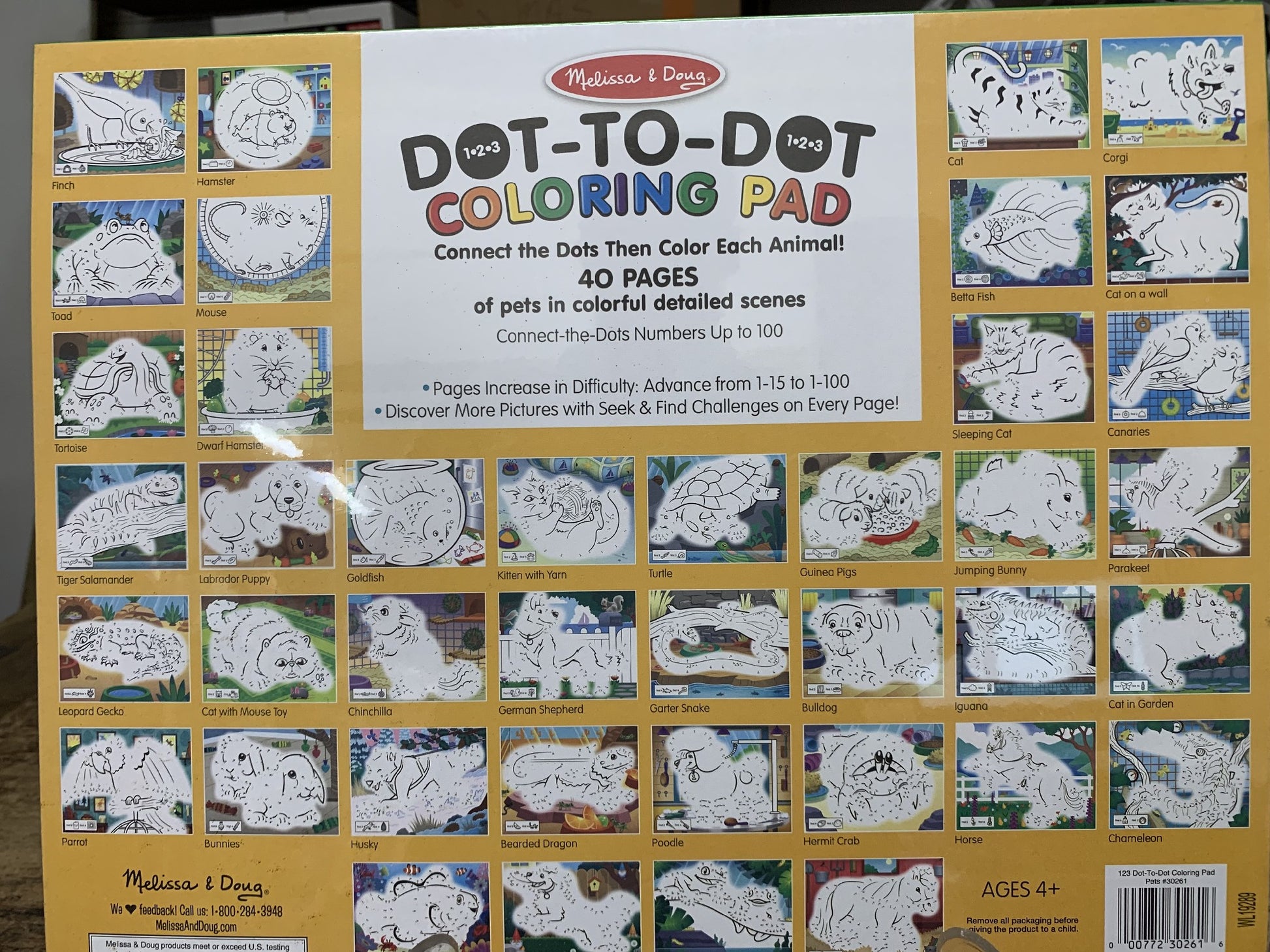 M&D 123 DOT TO DOT COLOURING PAD PETS