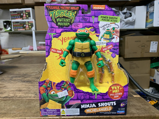 TEENAGE MUTANT NINJA TURTLES MUTANT MAYHEM MOVIE DELUXE FIGURES MICHELANGELO NINJA SHOUTS 