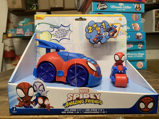 SPIDEY N FRIENDS FEATURE VECHICLE WED STRIKE 2 IN 1