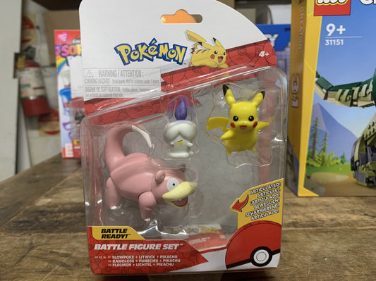 POKEMON 3"  BATTLE FIGURE PACK SLOWPOKE LITWICK PICKACHU