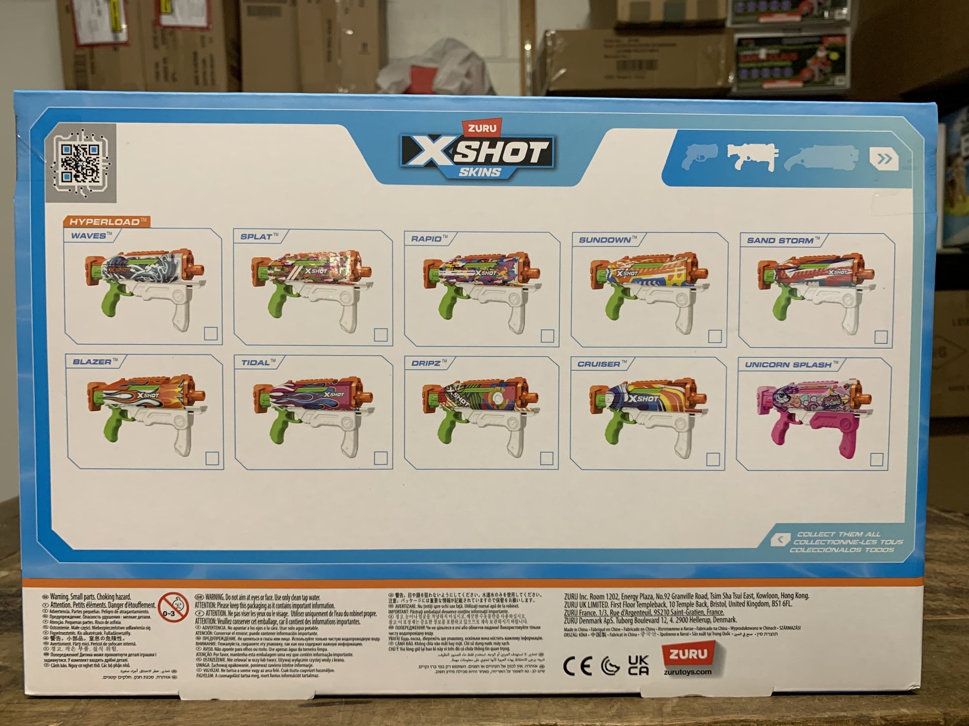 ZURU XSHOT FAST FILL SKINS WATER GUN HYPERLOAD BLUE