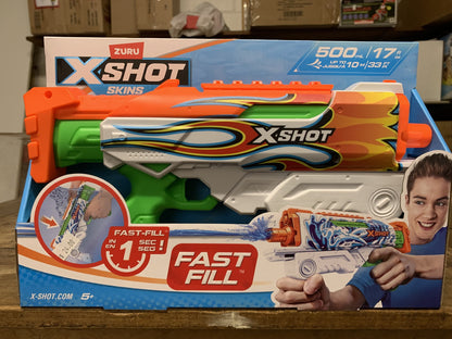 ZURU XSHOT FAST FILL SKINS WATER GUN HYPERLOAD RED