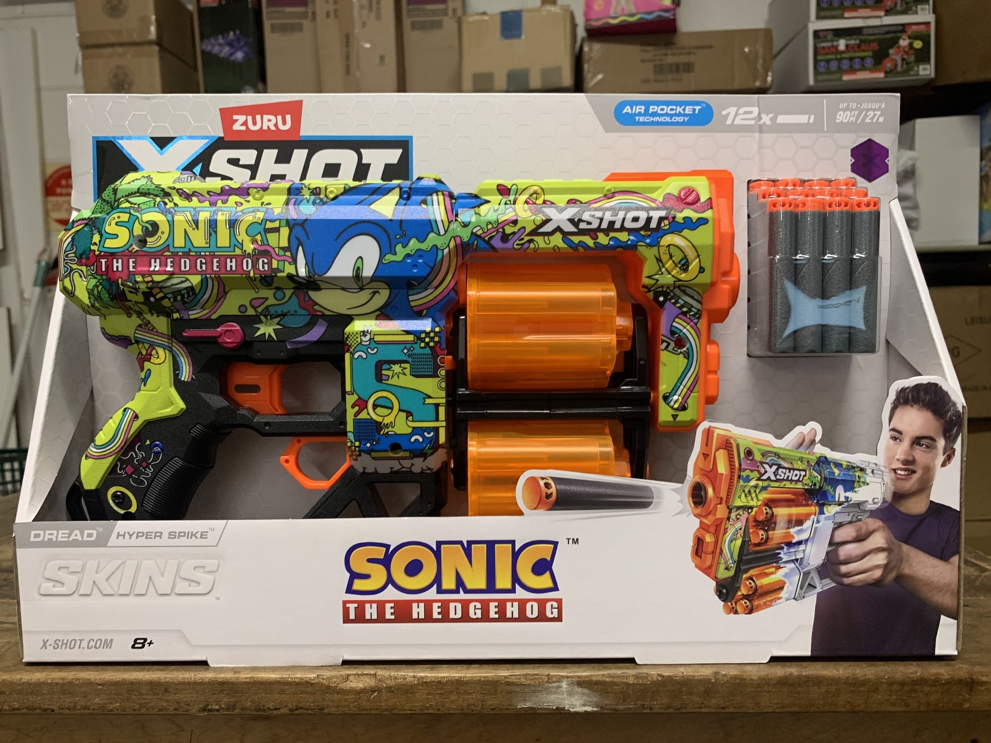 ZURU XSHOT SHINS DREAD WITH 12 DARTS  SONIC THE HEDGEHOG HYPER SPIKE