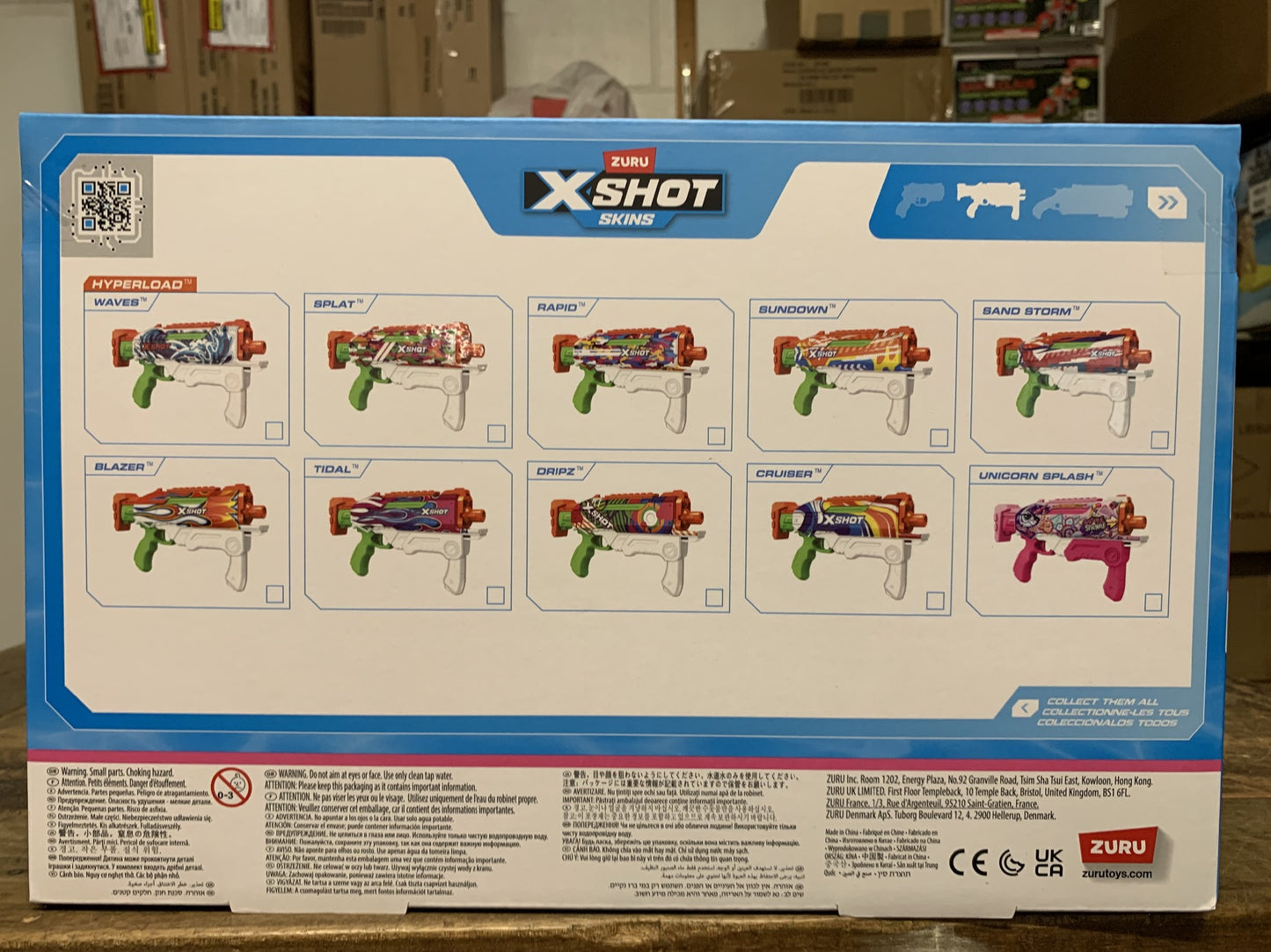 ZURU XSHOT FAST FILL SKINS WATER GUN HYPERLOAD PINK