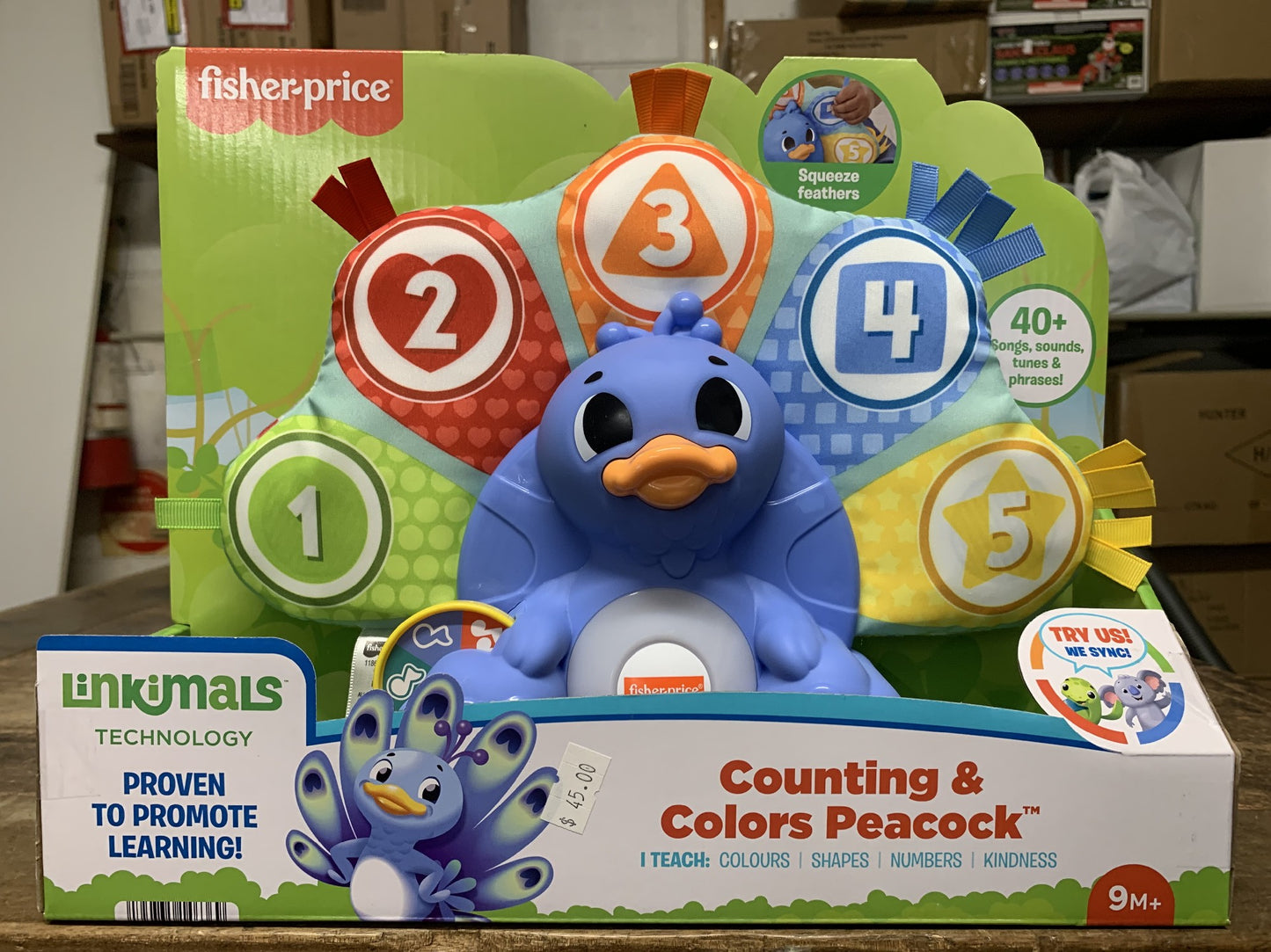 FISHER PRICE LINKAMALS COUNTING COLOURS PEACOCK