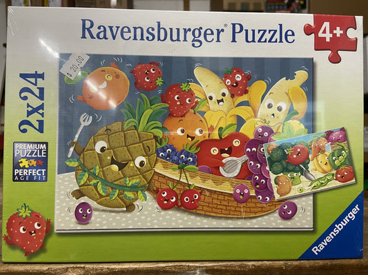 RAVENSBERG PUZZLE 2X24PC FRUIT AND VEGGIE FUN #052486 