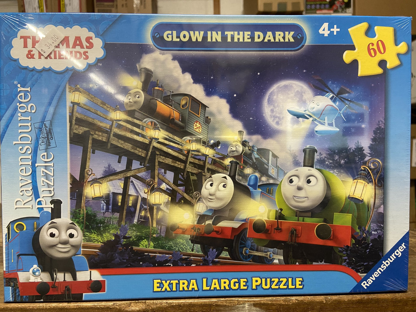 RAVENSBERG PUZZLE 60PC THOMAS AND FRIENDS GLOW IN THE DARK #069057 