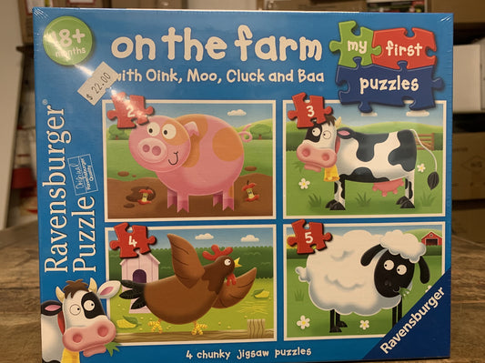 RAVENSBERG PUZZLE 2, 3, 4 AND 5PC ON THE FARM MY FIRST PUZZLE #073023 