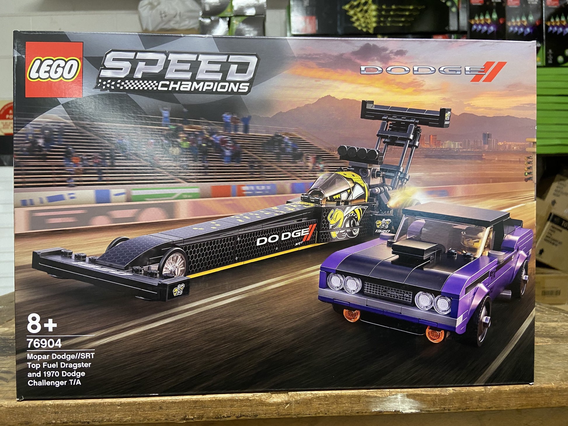 LEGO Speed Champions Dodge Mopar Dodge SRT Top Fuel Dragster & 1970 Dodge Challenger 8+ 