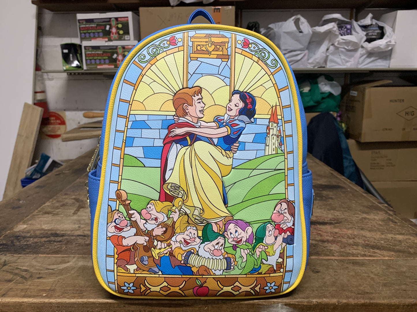 LOUNGEFLY SNOW WHITE STAINED GLASS MINI BACKPACK RS 