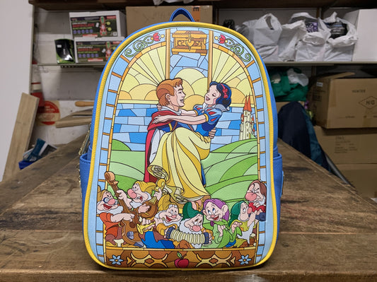 LOUNGEFLY SNOW WHITE STAINED GLASS MINI BACKPACK RS 