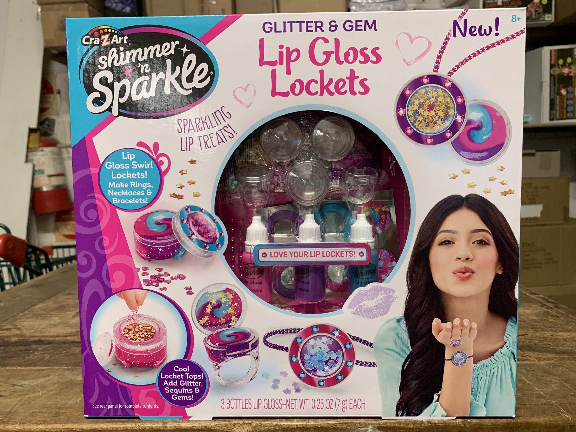 SHIMMER N SPARKLE GLITTER & GEM LIP GLOSS LOCKETS