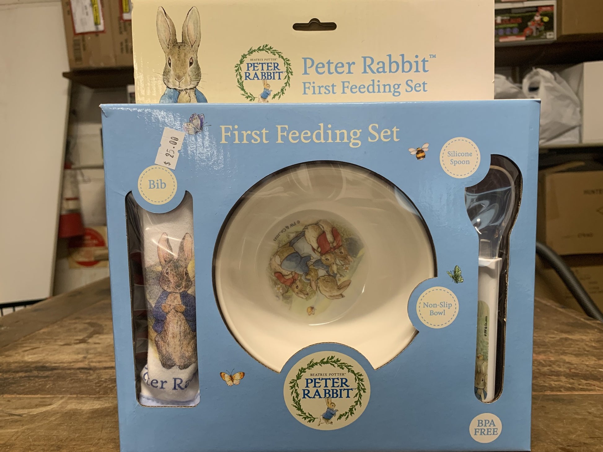 BUNNYKINS FEEDING BOWL AND SPOON ROYAL DOULTON 