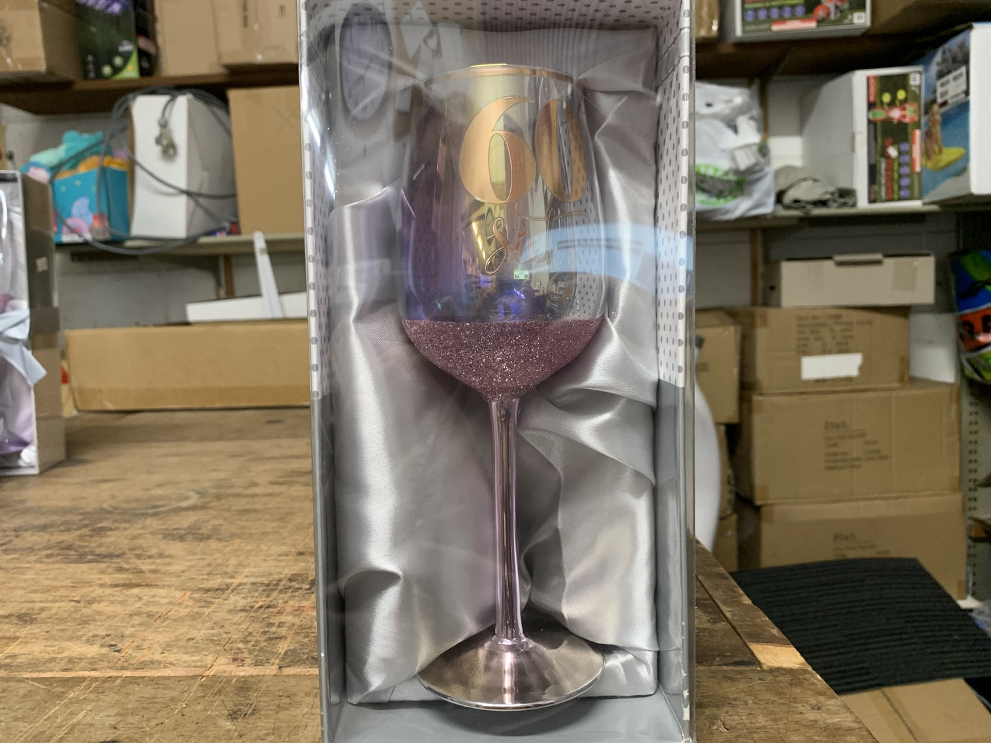 Glitter Purple Wine Glass 60: 2023