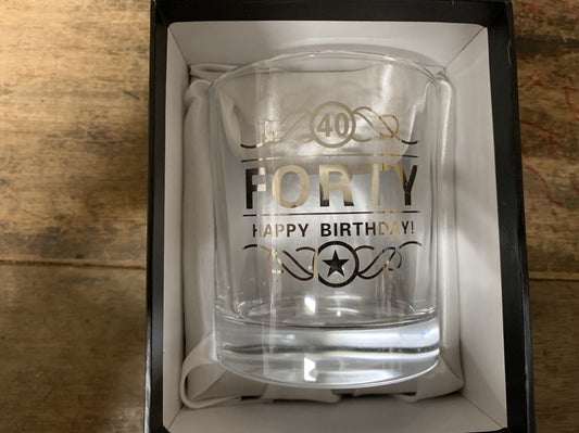 SCOTCH BEER 40TH BIRTHDAY GLASS 