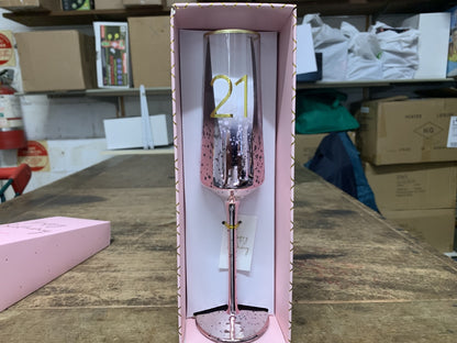 WINE 21ST BIRTHDAY PINK FLUTE