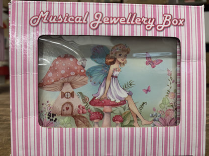 MUSICAL JEWELLERY BOX FAIRY BUTTERFLIES TUNE SWAN LAKE