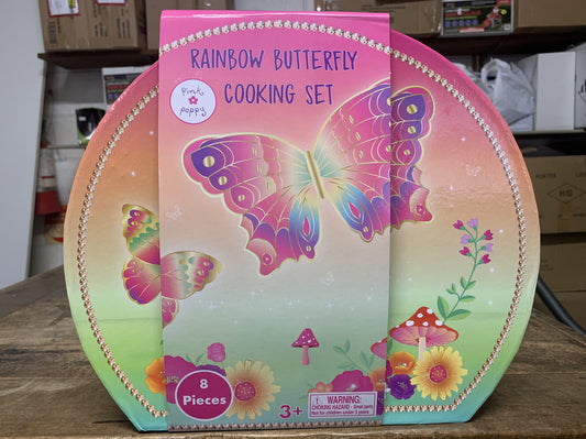 RAINBOW BUTTERFLY COOKING SET IN CARRY CASE 8 PIECES 