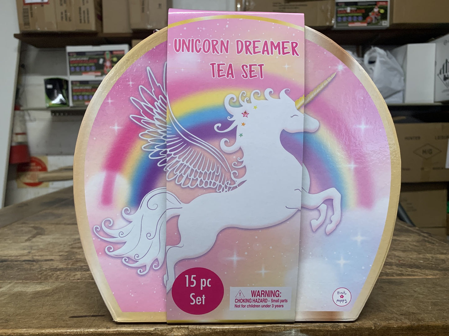 UNICORN DRAMER 15PC TIN TEA SET IN CARRY CASE